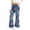 Blue3, variant on Girls Faux Denim Pants with Pockets Casual Baggy Elastic Waist Cute Kids Flare Pants Blue 8
