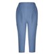 thumbnail image 5 of Puntoco Pantalones De Tubo Con Bolsillo Transpirables Informales De Algodón Y Lino De Color Sólido De Cintura Alta Para Mujer Pantalones Recortados Azul Xxl, Regalo Para Mujer, 5 of 6