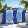 thumbnail image 2 of Outdoor Waterproof Pillow Covers Pack of 2, Anchor Summer Beach Abstract Blue Decorative Throw Pillowcases Cushion Covers for Garden Patio Tent Sofa Couch, 24x24 inch, 2 of 8