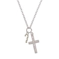 thumbnail image 2 of Delight Jewelry Two-tone 3-D Candy Cane I Have Plans for You Engraved Cross Zoey Necklace, 28", 2 of 4