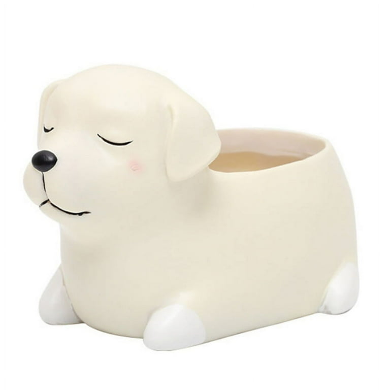 SweetCandy Cute Labrador Dog Shape Flower Sedum Succulent Pot