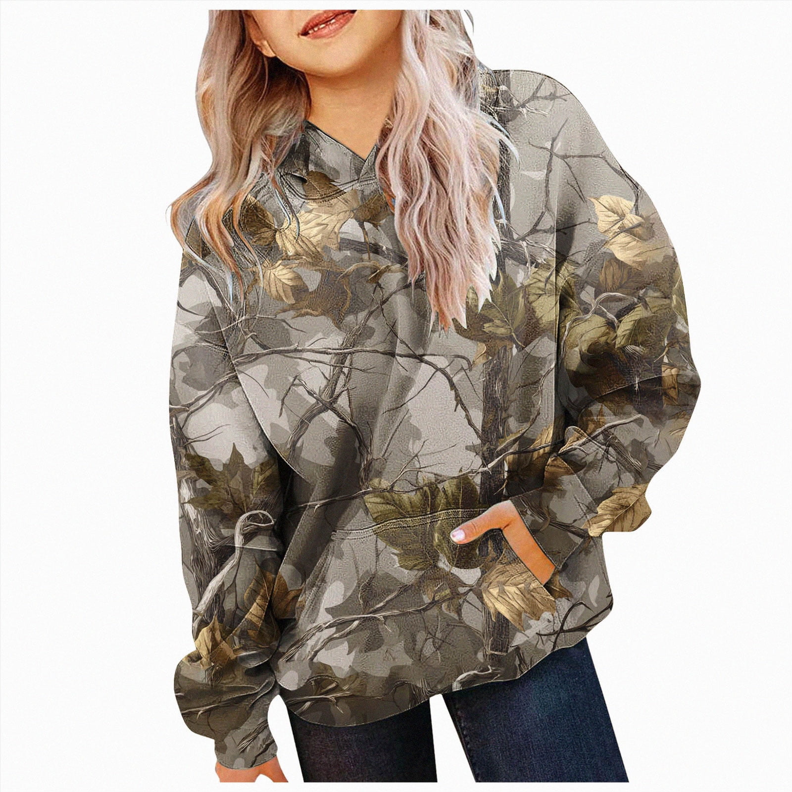 150 Unmatched Girls Long Sleeve Sweatshirts Casual Print Drawstring Hooded Pullover Tops Fall Winter Warm Outwear Coat Grey Sports Hoodie