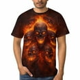 thumbnail image 5 of LAOLIUSN Men’s 3D All-Over Print Skull Graphic T-Shirt, Short Sleeve Crewneck, Stretch Polyester-Spandex Tee, S-4XL, 5 of 8