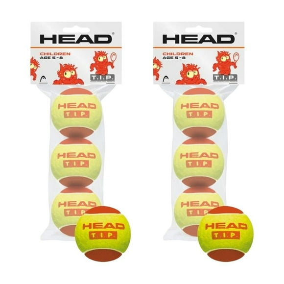 Pack 2 botes de 3 pelotas Head Tennis TIP Roja Niños amarillo