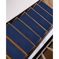 thumbnail image 3 of Navy Blue Stair Treads for Wooden Steps Indoor Runner Rug Carpet, Modern Pure Navy Blue 7 Pieces Peel and Stick Staircase Step Treads Covers Washable Throw Door Mats, 30"x8", 3 of 5