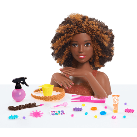 Barbie Color Style Deluxe Styling Head Curly Hair Walmart Com