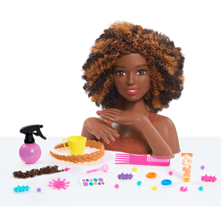 Barbie Deluxe Styling Head - Curly Hair (Best Hair Products For Biracial Babies)