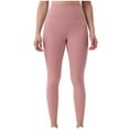 thumbnail image 4 of Wyongtao Leggings for Women High Waisted Soft Tummy Control Slimming Hip Lift Yoga Pants Workout Running,Pink, 4 of 5