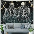thumbnail image 4 of ERAPDAUR  Skull Tapestry Black and White Tapestries Hippie Skeleton Tapestry Gothic Wizard Tapestry Psychedelic Dark Tapestry Wall Hanging for Bedroom 60x50inch, 4 of 6