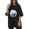 thumbnail image 4 of Women T Shirt Graphic Tee Summer Tops Half Sleeve Loose Drop Shoulder Vintage Shirts Streetwear Sweat Casual Tees XS, 4 of 5