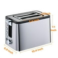 thumbnail image 3 of 2-Slice Stainless Steel Toaster 800W - Extra Wide Slots, 6 Browning Settings, Warming Rack & Timer, 3 of 5