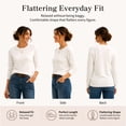 thumbnail image 3 of QUALFORT Women’s Crew Neck Pullover Sweater, Soft Lightweight Long Sleeve Knit Top, Solid Color Casual Sweater, Off White XL, 3 of 7