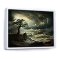 thumbnail image 2 of Designart "Drama in the Windswept Green Storm II" Nautical & Beach Floater Framed Wall Art Print, 2 of 7