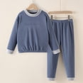 thumbnail image 4 of Baby Boy Outfits Warm Solid Print Long Sleeve Crew Neck Top And Trousers 2 Piece Loungewear Boys' Clothing Sets Size 4-5 Years, 4 of 4