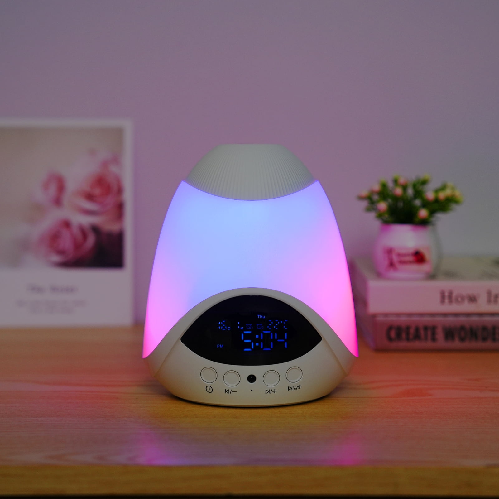 White Noise Sound Machine: 10-in-1 Sound Machine for Sleep with Alarm Clock, Night Light & Star Projector, Noise Machine with 16 Soothing Sounds, Timer, Remote Control, Temperature Monitor