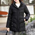 thumbnail image 2 of Womens Winter Long Coat Thickened Parka Down Quilted Puffer Windproof Mid Length Jacket Outwear with Pockets, 2 of 7