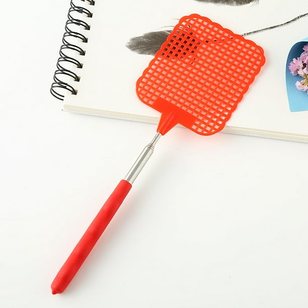 Red 3 Pieces Telescopic Fly Swatter, Hand Fly Swatter, Solid Fly