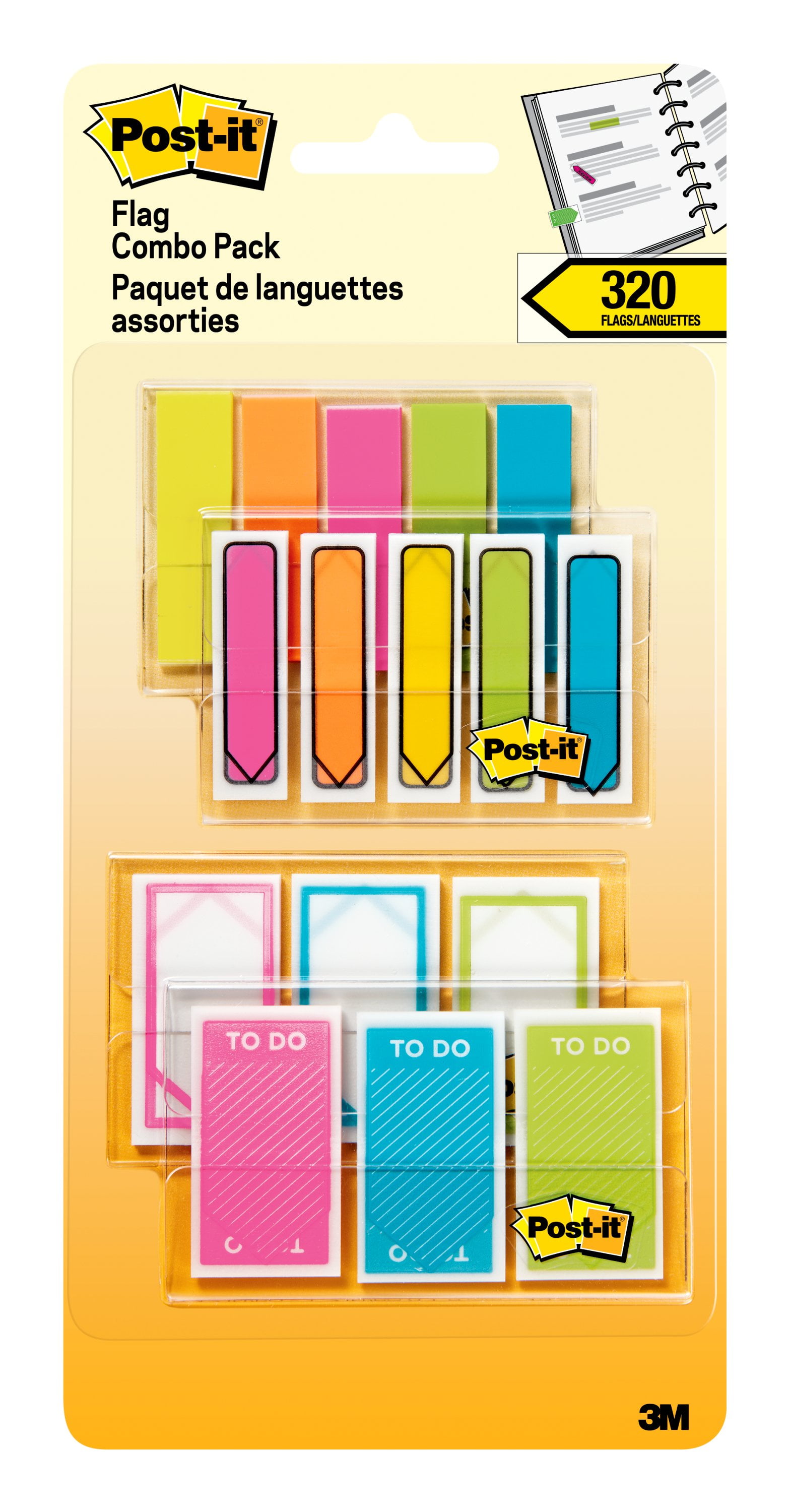 Details about   Post-it Flags Assorted Color Combo Pack 320 Flags Total 200 1-Inch Wide Flags... 
