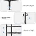 thumbnail image 5 of M MZG 1250 lbs Storage Shelves 5-Shelf Heavy Duty Metal Shelving Unit Standing Wire Rack for Office Garage Kitchen Waterproof, Black 33.5"W x 15.7"D x 68.5"H, 5 of 8