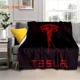 thumbnail image 3 of Manta de franela suave con el logotipo del coche Tesla impresa en 3D para camas, dormitorios, sofás, picnics, manta para cubrir la siesta al aire libre, regalo, 3 of 5