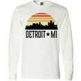 thumbnail image 3 of Inktastic Detroit Michigan Skyline Retro Long Sleeve T-Shirt, 3 of 5