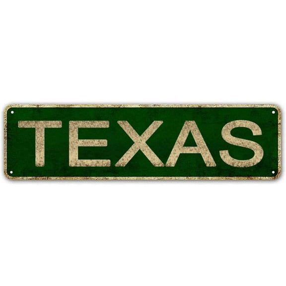 Texas Sign, America State Name Vintage Metal Tin Sign, Wall Decor for Office/Home/Classroom 4x16 Inches