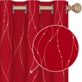 thumbnail image 6 of Deconovo Red Blackout Curtains and Drapes Wave Line with Dots Gold Printed Window Treatment Sets Curtains for Bedroom 42 x 54 inch Red 2 Panels, 6 of 7