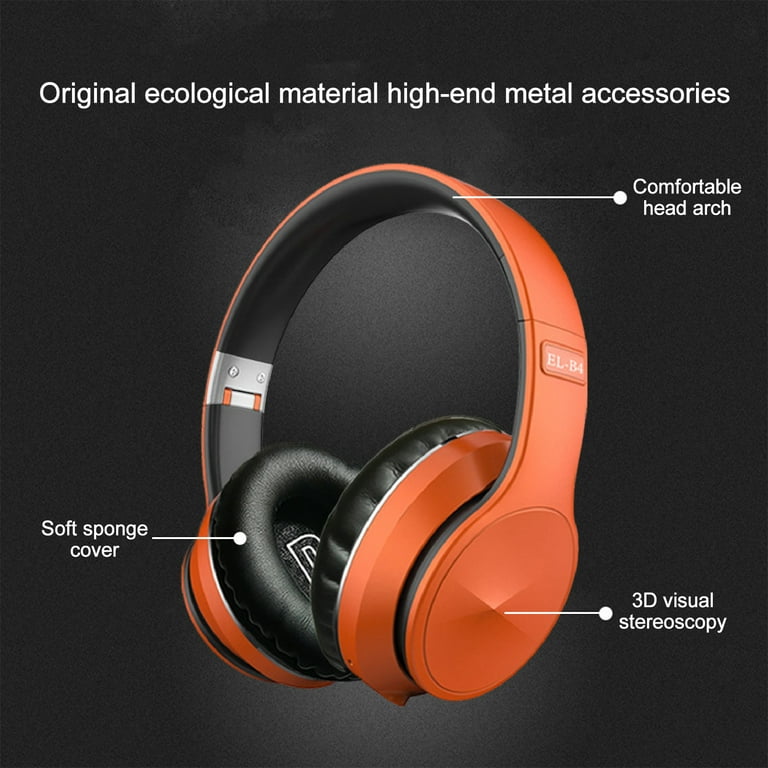 EQWLJWE Bluetooth Over Ear Headphones Foldable Wireless Gaming Hi Fi Stereo Headsets with Mic Deep Bass Headset for PS4 Xbox one PC Wireless
