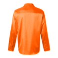 thumbnail image 3 of Mens Long Sleeve Shirt Casual Regular Fit Basic Shirts Solid Color Loose Collared Workwear Orange Size XXL, 3 of 5