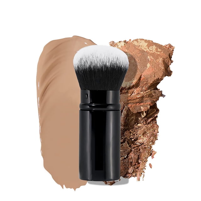 Brosse Rétractable Ample Portable Douce pour Maquillage, Brosse Noire