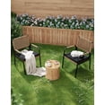 thumbnail image 1 of QinaQin Juego de 4 sillones de jardín de ratán con cojines gruesos, estructura metálica blanca y diseño resistente al clima para balcón o terraza, 1 of 7