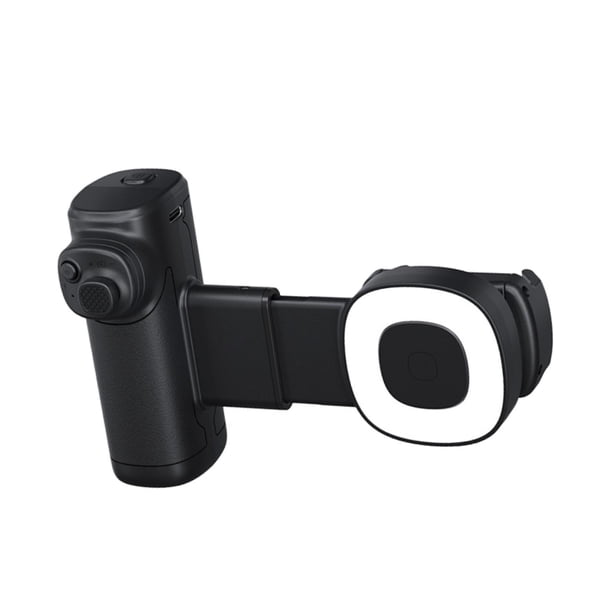 Empuñadura para móvil con luz, práctico estabilizador, soporte antideslizante, agarre ergonómico para selfies.
