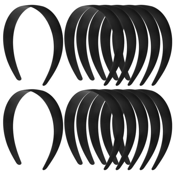 IBASETOY Simple Headband Plain Black 12Pcs