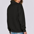 thumbnail image 5 of hxobax Womens Casual Pullover Tops Trendy Fall Half Zip Oversized Sweatshirt Long Sleeve Sweatshirts, 5 of 7