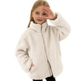 thumbnail image 1 of Liyamei Children's Solid Color Double Zipper Fleece Jacket Beige 5-6 Years, 1 of 5