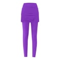 thumbnail image 4 of Mashaouyo Clearance Skirted Legging for Women Yoga Legging with Skirts &Women Tennis Leggings Clothes Pockets Purple, 4 of 5