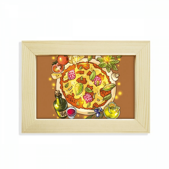 Vegetable Pizza Italy Foods Tea Desktop Decorate Photo Frame Picture Art Painting 5x7 inch