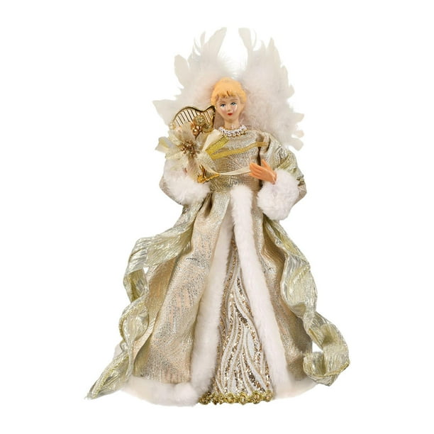 Figura de ángel de Navidad para la copa del árbol de Navidad con alas de ángel Estilo B
