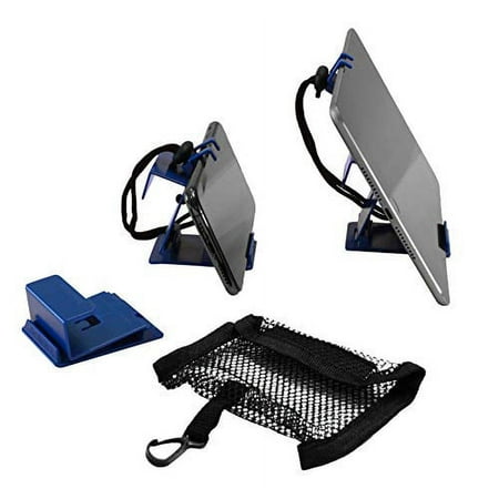 The SkyClip+ Phone & Tablet Holder for Air Travel, Home and Office Use - Inflight Phone Mount & Stand Compatible with iPhone, Android, Readers and Tablets - Ultimate Travel Accessory (Blue)