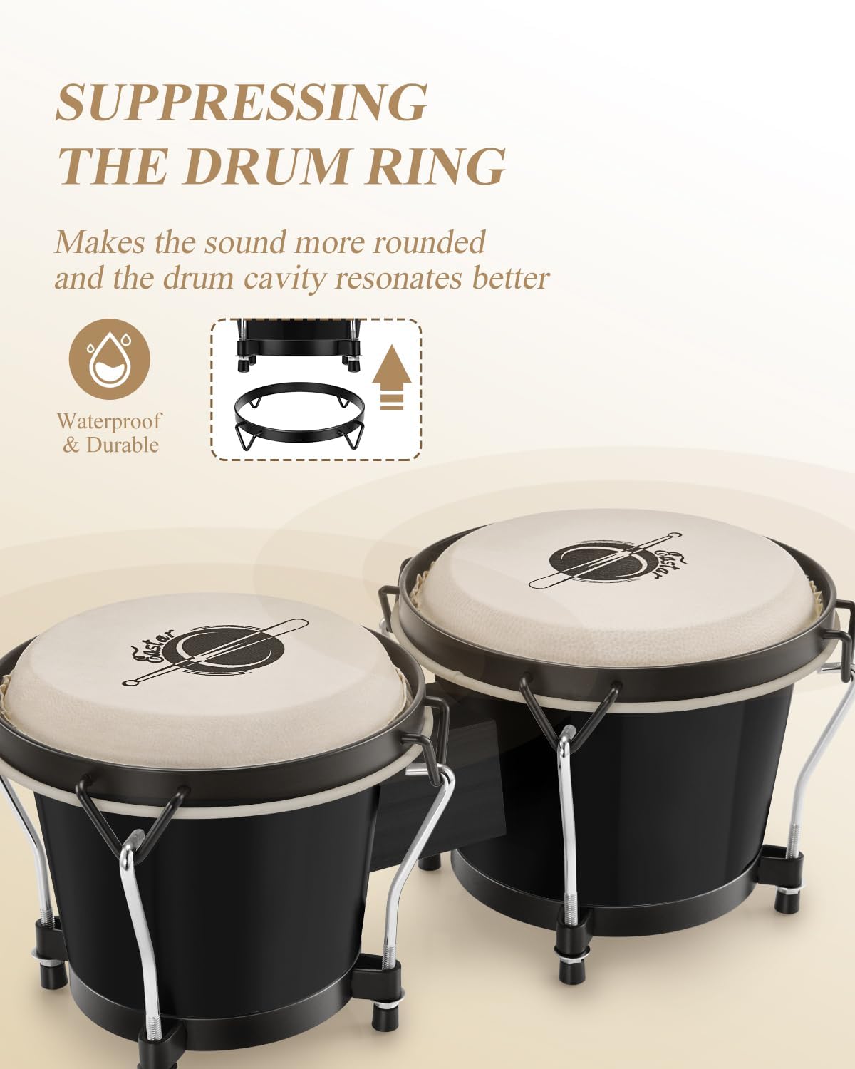 Eastar Bongo Drums 6” and 7” for Kids Adults Beginners