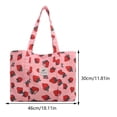 thumbnail image 2 of Yucurem Cute Strawberry Print Shoulder Bag Large Capacity Shopping Bag For Women (Pink) Tote bag (H), 2 of 10