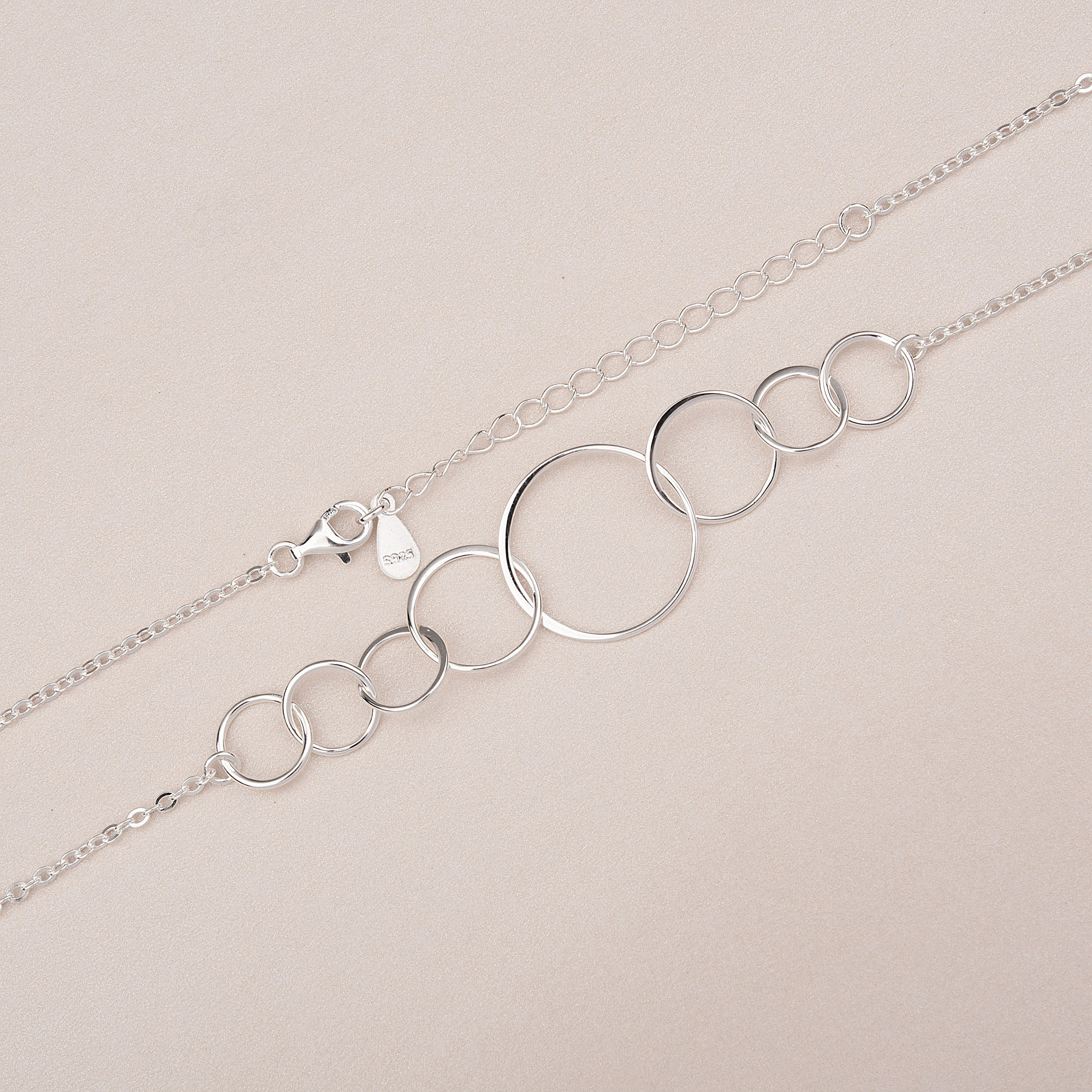 Anavia 80th Birthday Gift for Grandma, 925 Sterling Silver 8 Flat Circles Necklace, 80 Years Old Birthday Gift for Nana -[Custom Name]