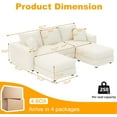 thumbnail image 2 of 82.7'' Oversized Corduroy Couch, Modular Sectional Sofa with 2 Ottomans, Upholstered 3 Deep Seat U Shape Sofa, Convertible Cloud Couches with Chaise Lounge for Living Room, Apartment, Beige, 2 of 11