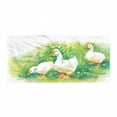 thumbnail image 1 of Rubber Duck Sports Towel, Goose in Farm Lake Plants Grass Reeds Flowers Pond Animals Geese Feathers, Soft Absorbent Ultra Compact Microfiber for Beach Yoga Gym, Green and White, by Ambesonne, 1 of 2