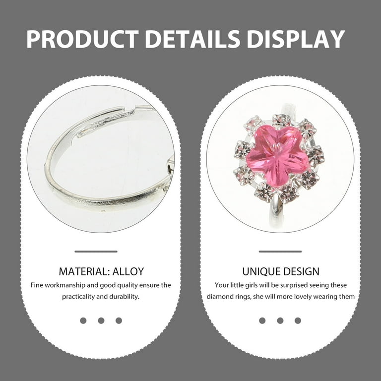 Mood Ring Adjustable Angel Wing Rings Pink Silver-Tone Jewelry