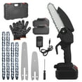 thumbnail image 2 of 4" & 6" Cordless Mini Chainsaw Set - 20000RPM with 2 Batteries, 2 Chains & Safety Gloves, Electric Brushless Saw for Wood/Tree Cutting, Black, 2 of 8