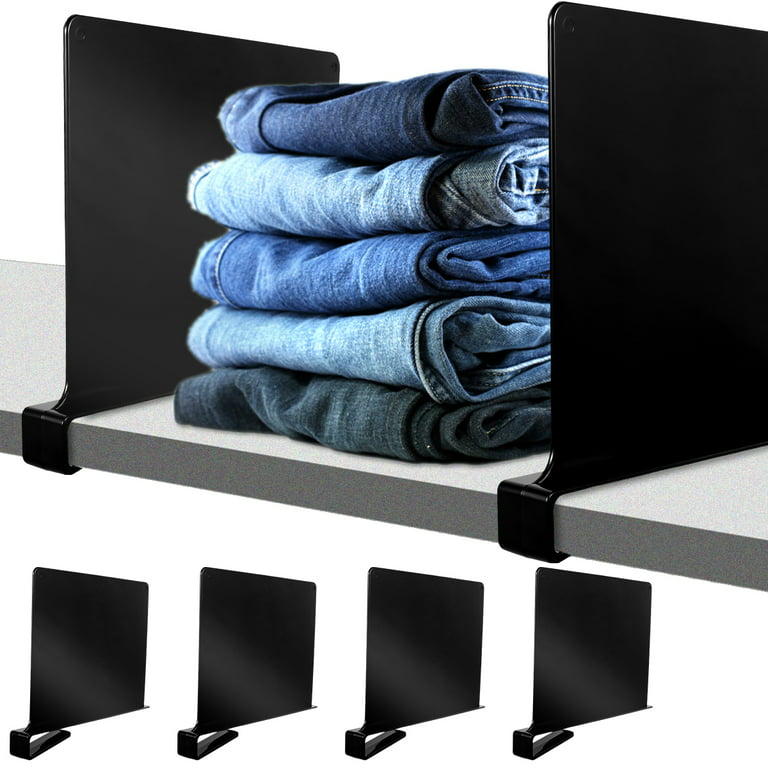 Acrylic Shelf Dividers 4pcs/set Closet Shelf Separator And