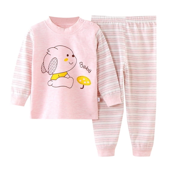 SJLDQY Pajama Sets for Girl Long Sleeve Cute Graphic Shirts Striped Pants 2 Piece Pj Sets Casual Sleepwear Cozy Comfy Loungewear Sets