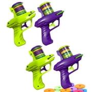 4PCS Foam Disc Launcher Flying Disk Handheld Shooter Indoor Shooting Game Outdoor Backyard Toy for Boys and Girls Birthday Gifts School Class Prizes
