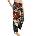 thumbnail image 2 of Junzan Red Mushrooms Women'S Pajama Pants Drawstring Comfy Sleep Bottoms With Pockets, 2 of 9
